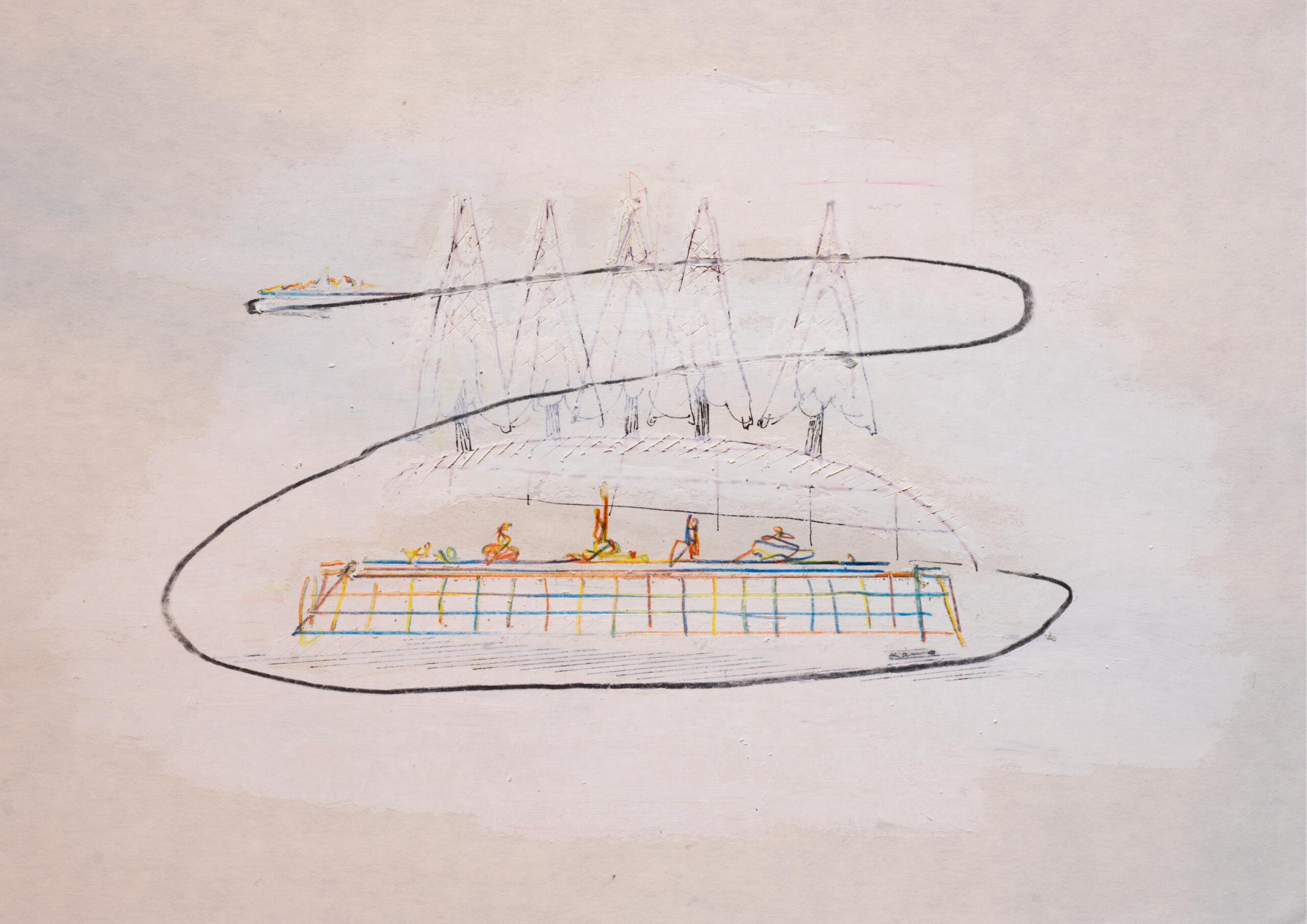 作品を雪囲いする　ワークショップ　11/23